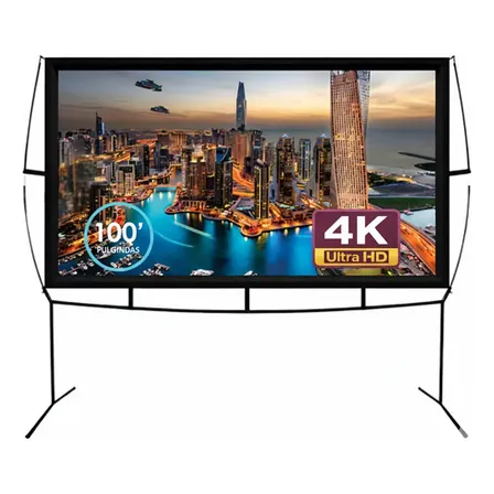 Pantalla De Proyector Con Soporte Plegable Port&aacute;til De 100 Pulgadas 4k Ultra Hd
