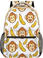 Pardick Monkey Banana Backpacks for Women Men, Travel Laptop Back Pack Waterproof Bookbags Adults Backpack with Multiple Pocket