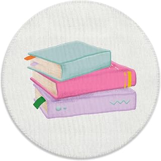 Pastel Book Mouse Pad for Desk, Book Lover Reader Librarian Gifts, Bookish Mousepad for Work Wireless Mouse Computers Laptop Desk Accessories, 7.9x7.9 Inch