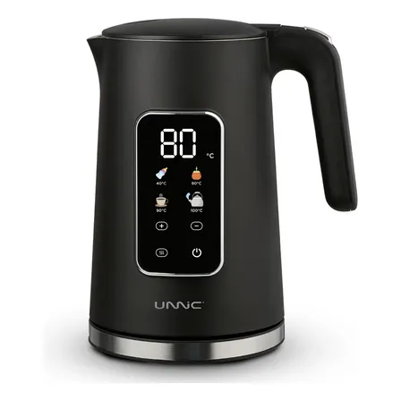 Pava El&eacute;ctrica Unnic Pantalla Digital Color T&aacute;ctil Acero Inoxidable 1.7 L Temperatura Prestablecidas Ideal Para Mate Caf&eacute; Te Color Negro