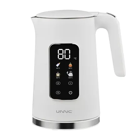 Pava El&eacute;ctrica Unnic Pantalla Digital T&aacute;ctil Acero Inoxidable 1.7 L Temperatura Prestablecidas Ideal Para Mate Caf&eacute; Te Color Blanco