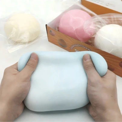 pc 0cm Super Large Fluffy Slime Ball, Jumbo Stress Relief Squeezy Toy, Slow Rebound Squeeze Toy, Huge Fluffy Slime, Perfect Gift For Birthday, Easter, Surprise $2.25