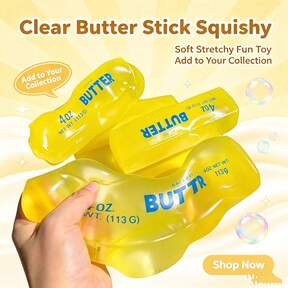 pc Butter Stick Squeeze Toy, Soft Rubber Non-Slow Rebound, Realistic Butter Block Shape, Stress Relief Squishy Toy, Children Office Sensory Gift, Valentine's Day Christmas Decoration $2.95 5% OFF