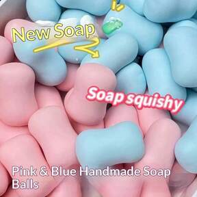 pc Crunchy Soft Squeaky Soap Handmade Ball (Packaging Pattern May Vary Slightly, Does Not Affect Use), Purely Handmade Sound-Controlled Stress Relief Toy, Can Relieve Anxiety, Fingertip Toy, Hand Pressure Relief, Best Gift For Birthday Party Christmas Val
