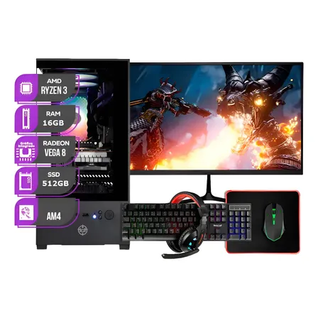 Pc Gamer Ryzen 3 3200g 16gb 512gb Mon19 Win11 Wifi 512 Gb 16 Gb Radeon Vega 8
