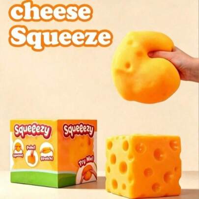 pc Popular Slow Rebound Square Cheese Squeeze Toy, Cute Realistic Cheese Block, Hot Street Stall Toy, Suitable For Birthday, Christmas, Halloween, Easter And Surprise Gift For Gamers $2.6