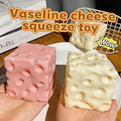 pc Realistic Fake Food Squishy Cheese Toy, Moldable Squishies, Cheese, Cute Gift, Birthday Gift $4.47