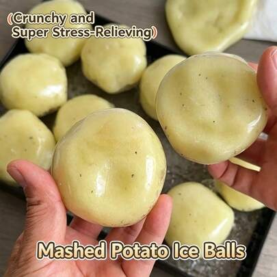 pc Realistic Mashed Potato Smoothie Ball Handmade DIY Stress Relief Squeeze Toy With Crunchy Sound $2.0