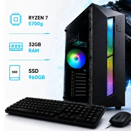 Pc Ryzen 7 Completa 5700g | 32 gb | 1TB | Wi-Fi | Mouse y Teclado | Aconcawa PC