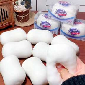 pc Soft Squeeze Soap-Shaped Stress Relief Toy, Slow Rebound Soft Rubber Squishy Ball, Squeeze Venting Stress Ball, Desk Decor Stress Relief Ornament, Portable Stress Relief Gadget, Office Relaxation Toy, Cloud-Like Soft Touch Stress Soap, Q-Bounce Squishy