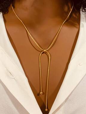 pc Stainless Steel Minimalist Versatile Adjustable Design Long Necklace, Suitable For Daily Wear $2.0 #DateNightFits