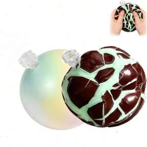 pc Wax Shell Squeeze Ball, Chocolate Style Stress Ball, Slow Rebound Squishy Toy With Cracked Wax Texture, Portable Desktop Stress Relief Decor, Suitable For Office Relaxation, Halloween, Christmas And Party Gifts $3.30 5% OFF