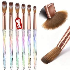 pcs Acrylic Nail Art Brush Set, Sizes 4//8/10/12/14, Suitable For Acrylic Nail Powder Application, Gradient Nail Art Brushes, Applicable For Nail Art, Acrylic Powder And Acrylic Nail Kits, DIY Nail Salon $2.35 Flash Sale