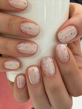 pcs Colorful Polka Dots Press On Nails Simple False Nails Short Nails Art Fake Nails Oval Shape Nails Press On Manicure Set Includes 1sheet Adhesive Tabs & 1pc Nail File Suitable For Everyday Wear $2.38 Flash Sale