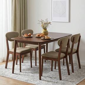 PCS Wooden Dining Table Set For 4 W/Padded Seat For Living Room Breakfast Nook $22.70 26% OFF