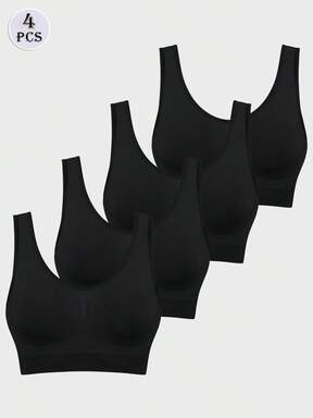 pcs/Pack Women Seamless Sports Bra With Wireless Breathable Vest Style, All Day Comfort $11.32 Flash Sale
