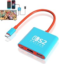 pdobq Switch 2 Dock, Switch Docking Station for Nintendo Switch1 Dock, Portable Switch2 TV Adapter Support 4K/60HZ Switch2 TV Mode Compatible Switch2/1/OLED, Travel with HDMI2.0 USB3.0