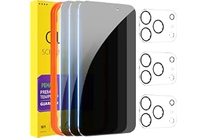 PEHAEL 3+3 Pack for iPhone 17 Pro Max Privacy Screen Protector with Camera Lens Protector Full Coverage Anti-Spy Tempered Glass Film 9H Hardness Easy Installation Bubble Free [6.9 inch]