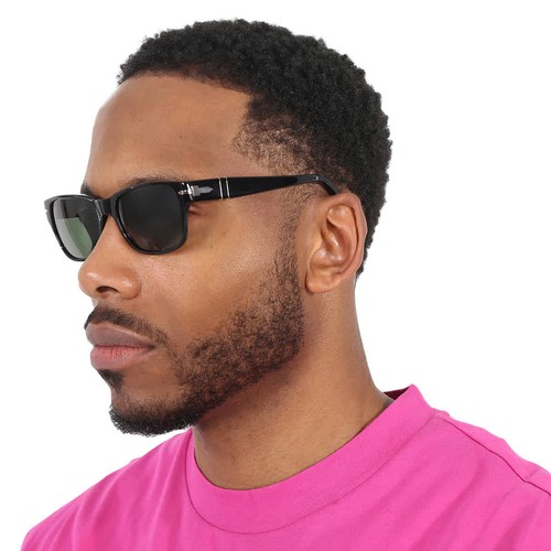 Persol Green Rectangular Unisex Sunglasses PO3288S 95/31 55 PO3288S 95/31 55