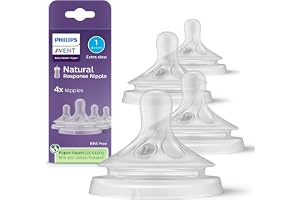 Philips Avent Natural Response Nipples, Extra Slow Flow (Flow 1), 4-Pack, SCY961/44