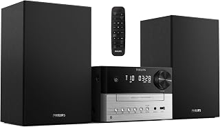 Philips Bluetooth Stereo System for Home with CD Player for Home, Wireless Streaming Bluetooth 5.4 & Auracast, Upgraded 20W Sound, MP3, USB, Audio in, FM Radio, Micro Music Sound System