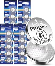 PHILIPS CR1632-20 Pack 3V Lithium Cell Batteries 10 Year Shelf Life | Child Resistant Packaging, Stable Discharge for Key Fob, Car Remote & Small Electronics