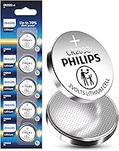 PHILIPS CR2032 3V Lithium Cell Battery 5 Pack, 10 Year Shelf Life | Long-lasting 12V lithium power for watches, calculators, medical devices, and other electronics.