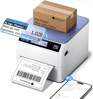 Phomemo Bluetooth Shipping Label Printer 4x6 with Scale | D422S Label Printer & Scale All-in-One, Thermal Printers with Built-in Label Holder, Compatible with UPS, USPS, TikTok