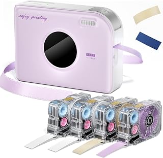 Phomemo Ribbon Printer, A30 Bluetooth Mini Label Maker Machine with 4 Tapes, Portable Ribbon Label Printer with Waterproof Labels, Rechargeable for Gift Wrap, Cloth Name Tag, in/Outdoor Use