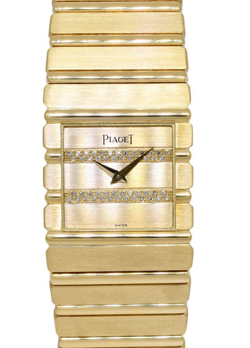 Piaget Polo 18k Yellow Gold & Diamond Mens 25mm Quartz Dress Watch 7131 C 701