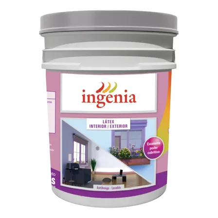 Pintura Latex Ingenia X 20 L Interior Exterior Cubritiva - Blanco