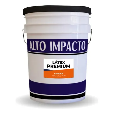 Pintura L&aacute;tex Premium Lavable Interior y exterior x 20 Litros Alto Impacto. ultra blanco al agua antihongo