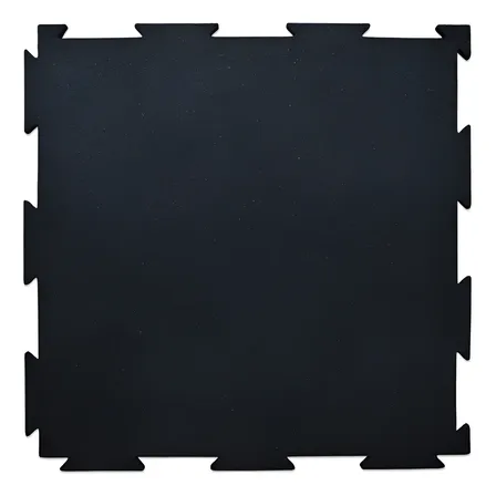 Piso Caucho Reciclado Encastrable Gimnasio 1m2 50x50cm 10mm Negro
