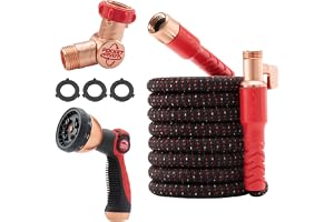 Pocket Hose Ballistic 50 FT Expandable Garden Hose w/Pocket Pivot Swivel Connector, Anti-Burst Sleeve Reinforced with Bulletproof Fiber, Lightweight, No-Kink, Compact, UV-Protected, AS SEEN ON TV