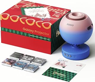 POCOCO Galaxy Star Projector, Rechargeable, with 5K Discs, 2 Megapixel Lens