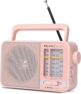 Portable AM/FM Transistor Radio with Loud Speaker, Battery or USB Powered