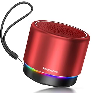 Portable Bluetooth Speaker Mini Speakers, Wireless, HD Microphone | 12H Battery Life, Metal Cover,TWS Pairing, Wireless Speaker with RGB Lights for Home/Travel/Outdoor/Car/Beach by Music Lovers