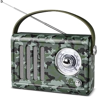 Portable FM Radio with Bluetooth,Over 20 Hrs Playtime,Camo
