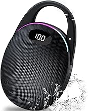 Portable Mini Bluetooth Speaker with HD Sound, LED Power Display, Big Pro Sound with Punchy Bass,Integrated Carabiner, 25H Playtime, Colorful RGB Lights, TWS pairing,Outdoor/Party/Travel, Gift Ideas