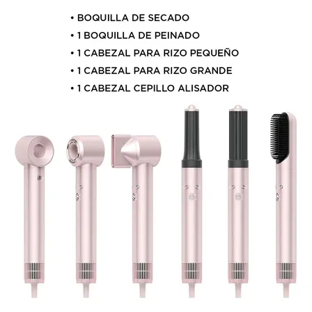 Prostyle Ion Smart-Tek 5en1 Secador, Cepillo Alisador, Modela, Alisa, Riza Da Volumen I&oacute;nico 1300w Motor Bldc Rosa