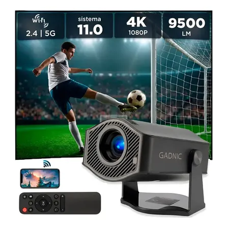 Proyector Gadnic HM-400 PRO 9500 l&uacute;menes add 11 conexion inalambrica Bt 150 ANSI correcci&oacute;n trapezoidal sonido 5W