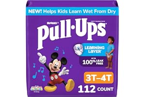 Pull-Ups Boys' Potty Training Pants, Size 3T-4T Training Underwear (32-40 lbs), 112 Count