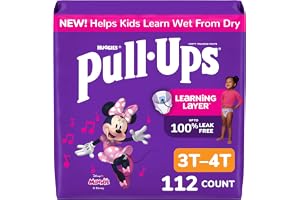 Pull-Ups Girls' Potty Training Pants, Size 3T-4T Training Underwear (32-40 lbs), 112 Count