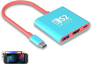 PURBHE TV Docking Station for Nintendo Switch 2 and 1 and Steam Deck, Support TV Dock Mode, Portable HDMI Adapter Accessories for Nintendo Switch 1 and OLED and 2 Dock