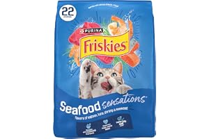 Purina Friskies Dry Cat Food Seafood Sensations With Salmon, Tuna, and Shrimp Flavors - 22 lb. Bag