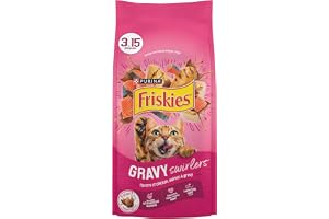 Purina Friskies Gravy Swirlers With Flavors of Chicken, Salmon and Gravy Dry Cat Food - 3.15 lb. Bag