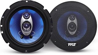 Pyle 6.5" Three-Way Sound Speaker System - 180 W RMS/360W Power Handling w/ 4 Ohm Impedance and 3/4'' Piezo Tweeter for Car Component Stereo, Round Shaped Pro Full Range Triaxial Loud Audio