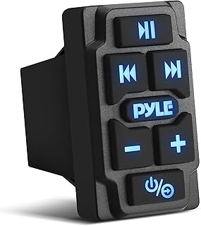 Pyle Rocker Switch Wireless BT Audio Controller, Waterproof Rated Marine Receiver Remote Control for Car, Truck, Boat, 4x4, PowerSport Vehicles, Connect and Stream Audio from External Devices