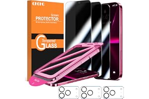QHOHQ for iPhone 18 Pro Max Privacy Screen Protector, 9H+ Tempered Glass | 3+3 Pack, Anti Spy, with Camera Lens Protector, Auto-Align Bubble Free Installation,Military Grade Shatterproof,Case Friendly