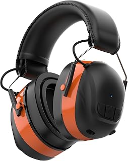 Qozybuds Gel Cushions Ear Muffs, Bluetooth 6.0 Hearing Protection Headphones with 1200mAh Battery, 120H Working Time, 30dB SNR, Larger Buttons for Easy Operation, Superior Stereo Sound Quality